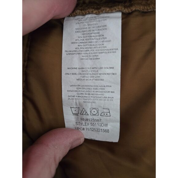 Wrangler Work Hooded Vest Men 2XL 50/52 Brown Zip Pockets - Picture 4 of 5